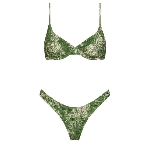 Pleated 9-Color Reversible Floral Print Swimsuit